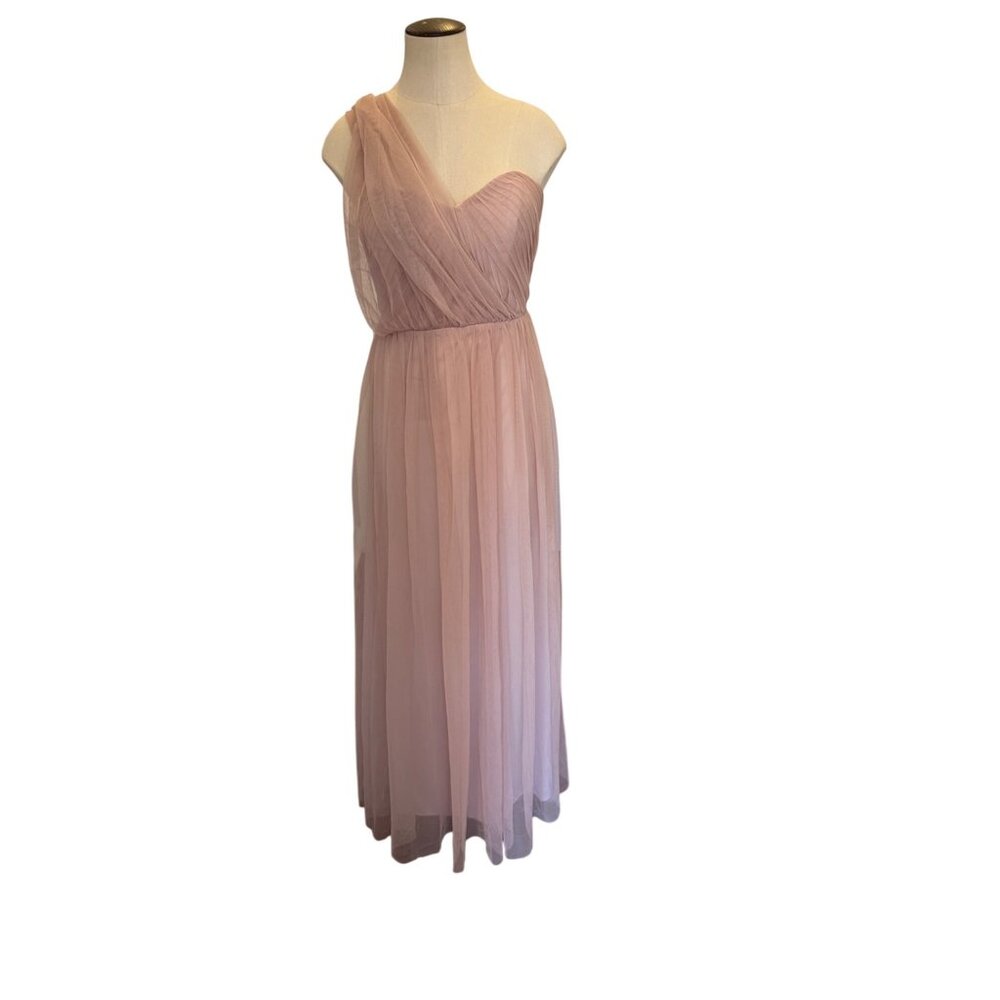 Birdie Grey Christina One-Shoulder Rose Tulle Floor-Length Formal Dress Size Sma